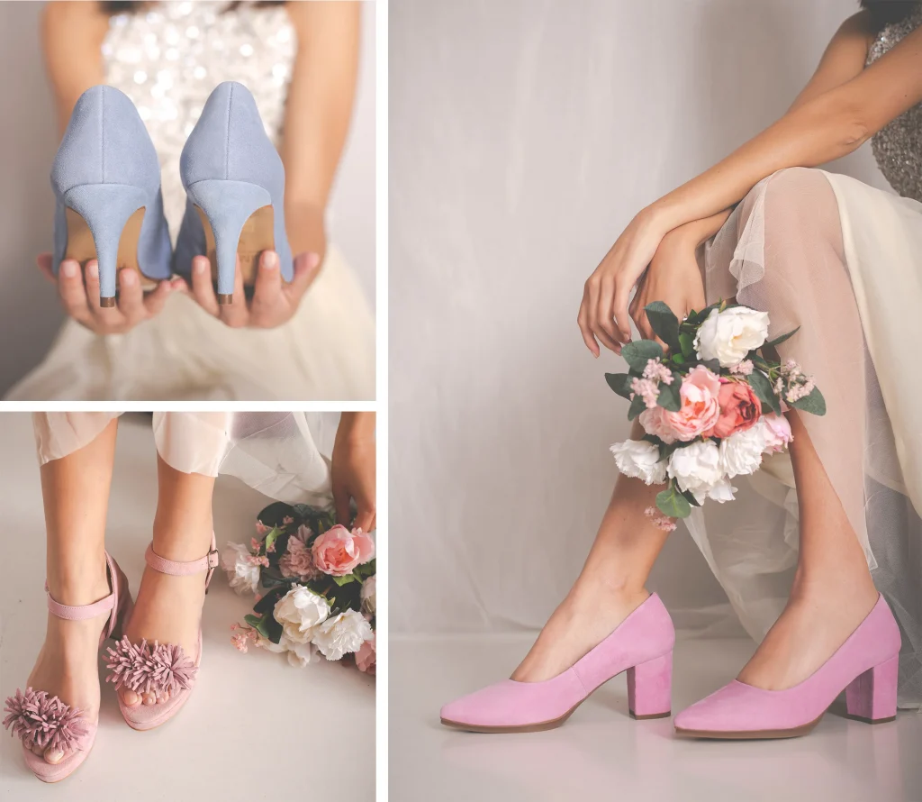 Zapatos para novias en tonos pastel