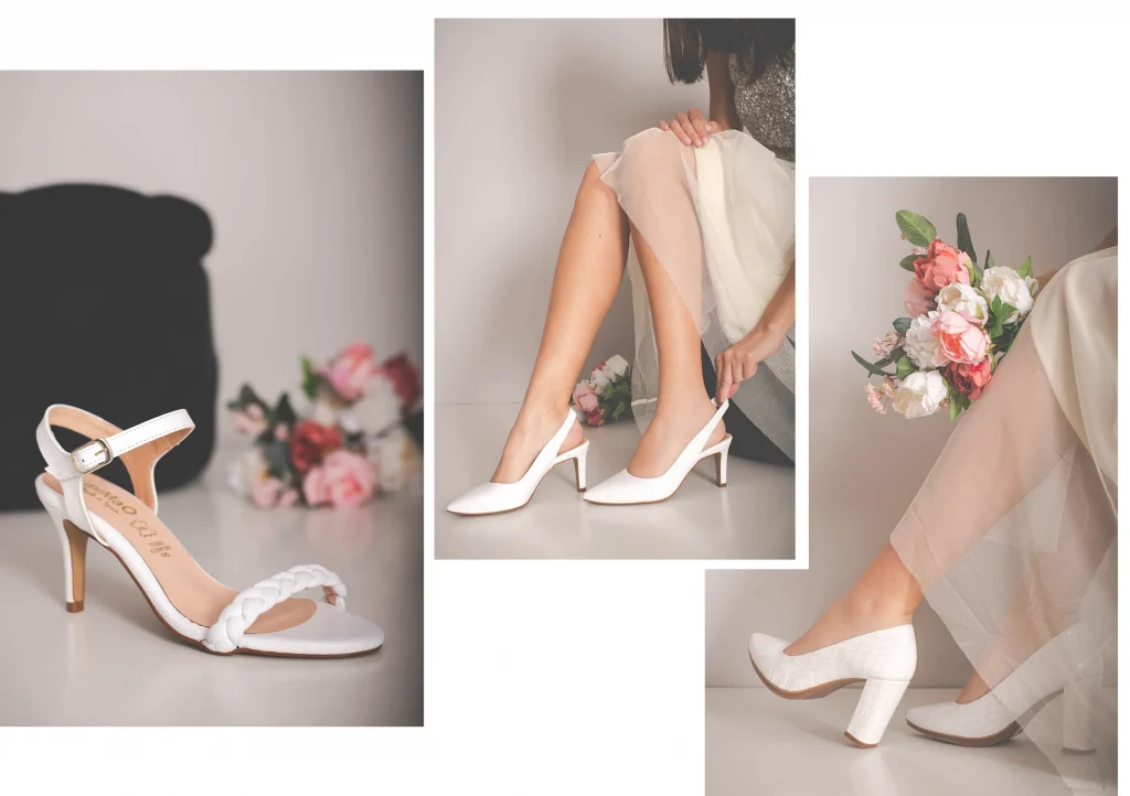 zapatos para novias de color blanco